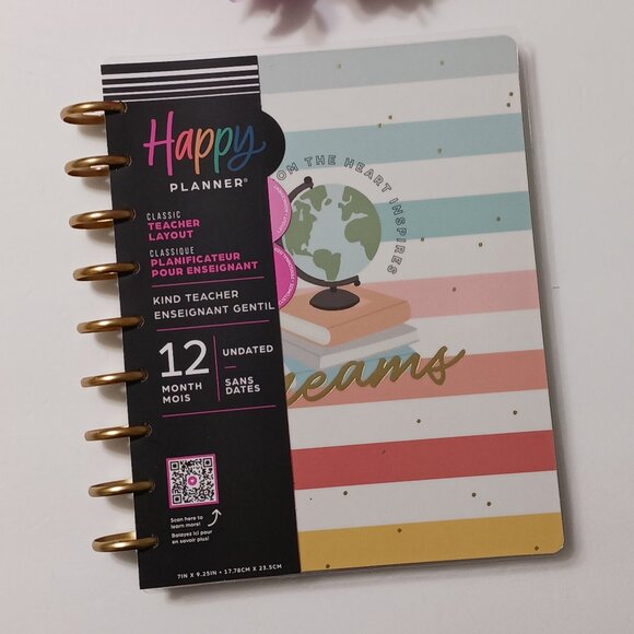 The Happy Planner 12-month Teacher Planner - Undated (Lined Vertical Layout) - Picture 1 of 15